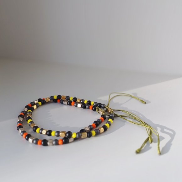 New men's jasper stone with black agate & hand woven 3 pieces set bracelets - Picture 8 of 8